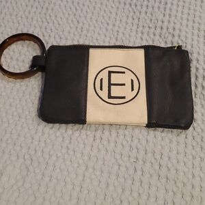 Mudpie Ladies Wristlet with "E" Initial with removable ring